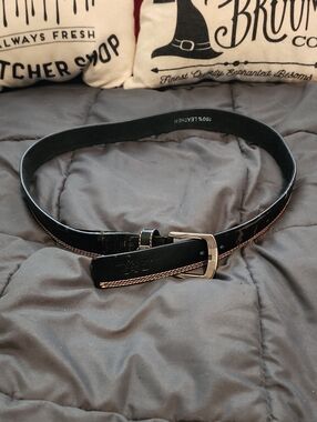 Authentic Dolce And Gabbana Black Leather Designer Belt Made In Italy